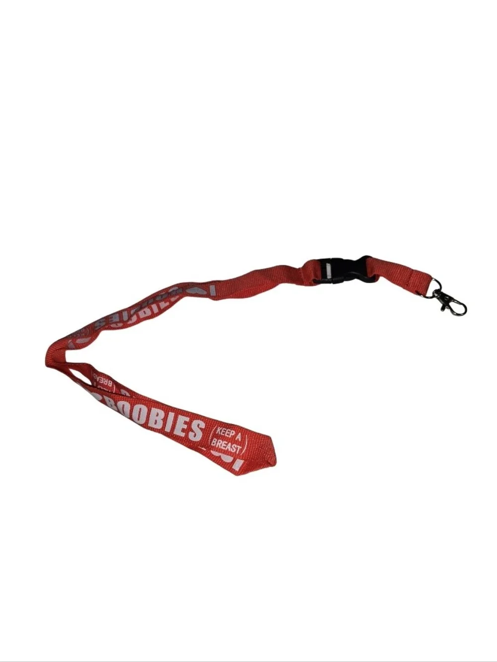 #10  I ♥ Boobies Lanyard Key & Card Holder - Black, Red, Gray